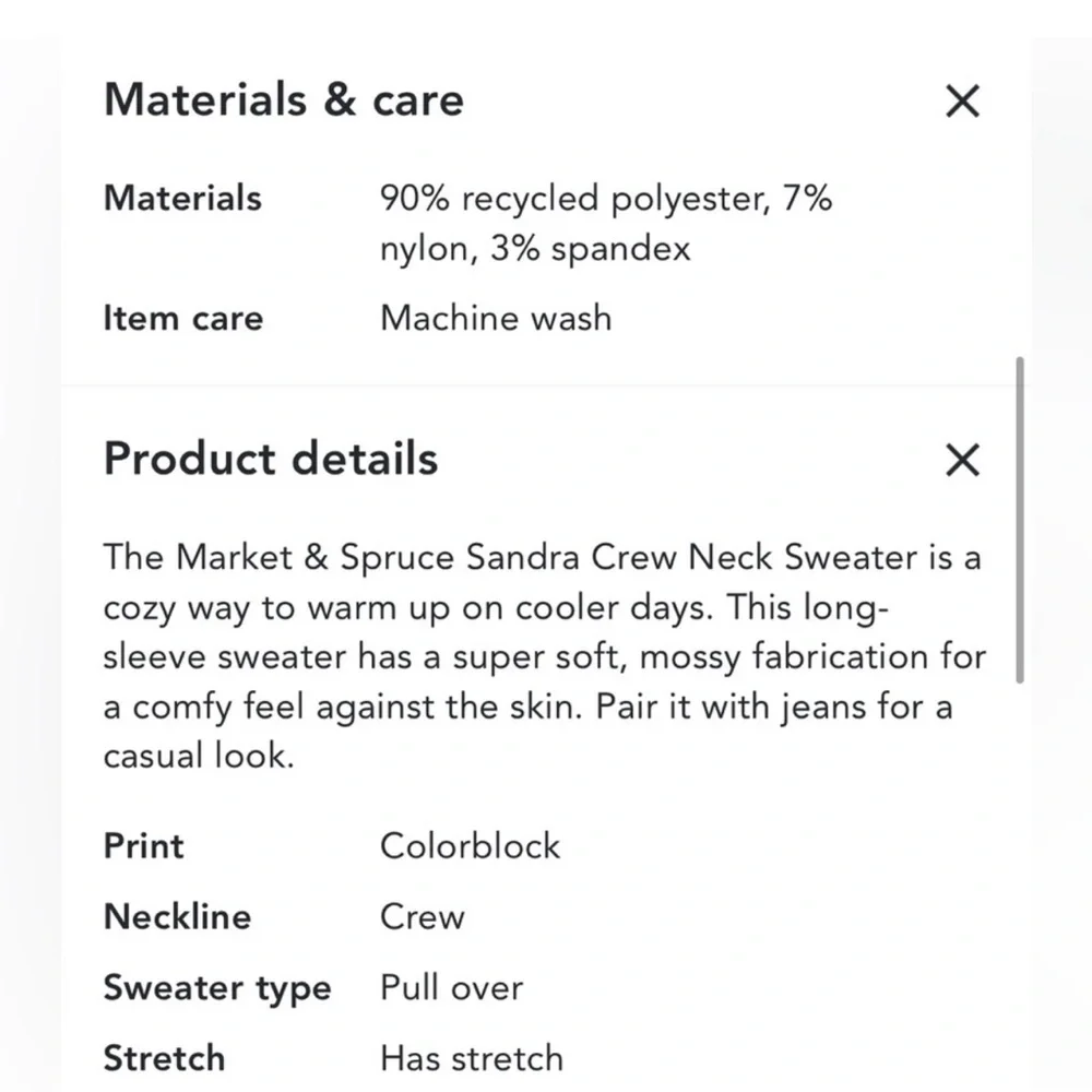 NWT Market & Spruce Crew Neck Pullover Sweater from Stitch Fix - Picture 3 of 4